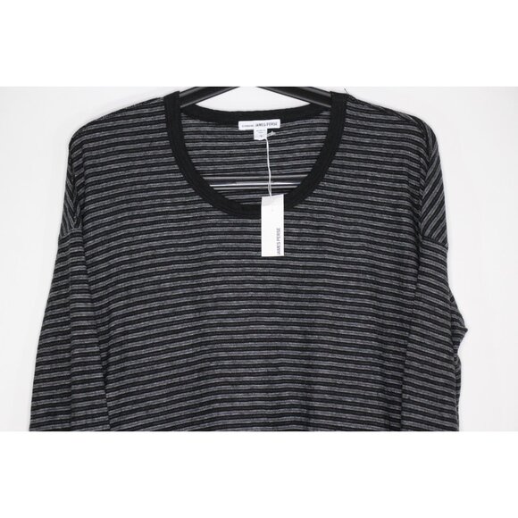 James Perse Mens 3 Striped Linen Blend Flowy Long Sleeve T-Shirt NEW N1345 - Picture 2 of 5